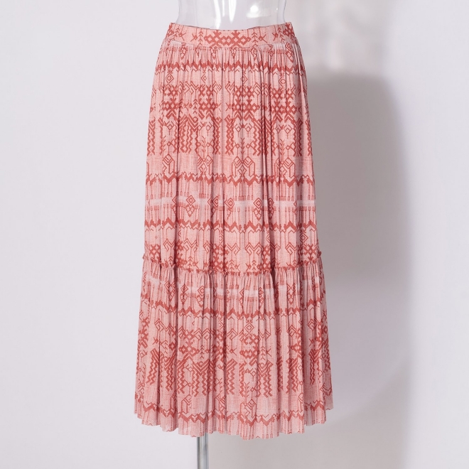 Deer print on stretch netting スカート 詳細画像 レッド 5