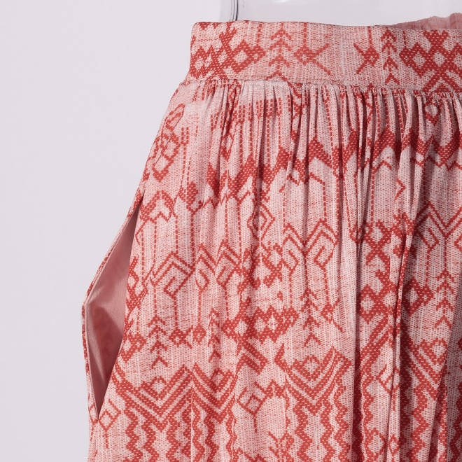 Deer print on stretch netting スカート 詳細画像 レッド 8