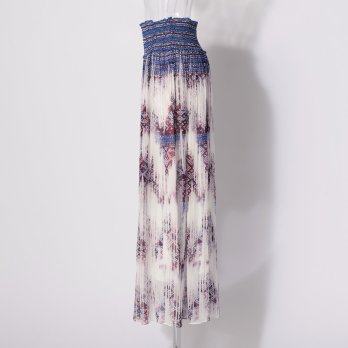 Washed out brocade print viscose スカート 詳細画像