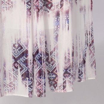 Washed out brocade print viscose スカート 詳細画像