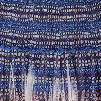 Washed out brocade print viscose スカート 詳細画像