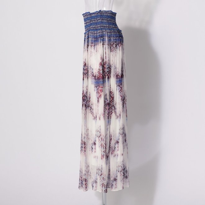 Washed out brocade print viscose スカート 詳細画像 白系マルチ 2