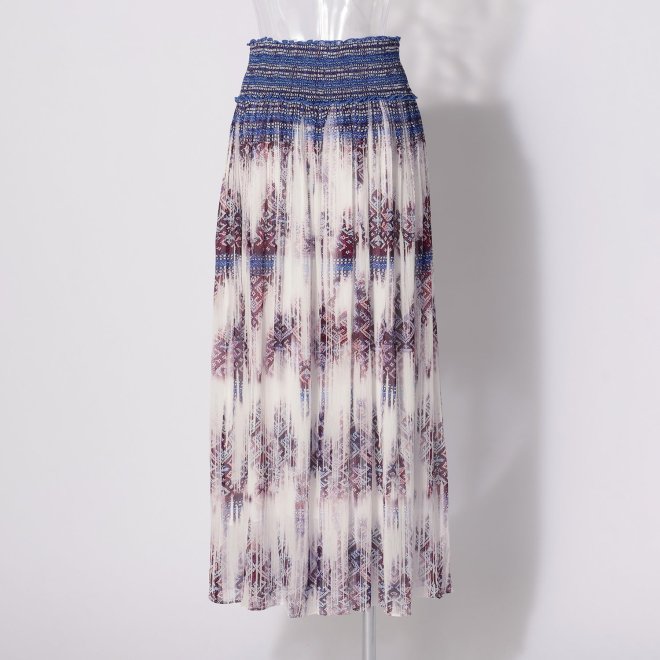 Washed out brocade print viscose スカート 詳細画像 白系マルチ 3