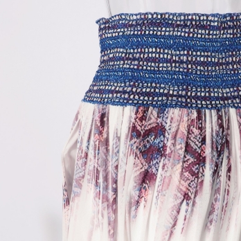 Washed out brocade print net スカート 詳細画像