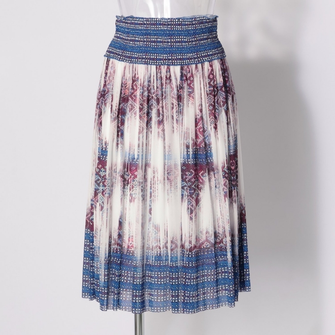 Washed out brocade print net スカート 詳細画像 白系マルチ 5