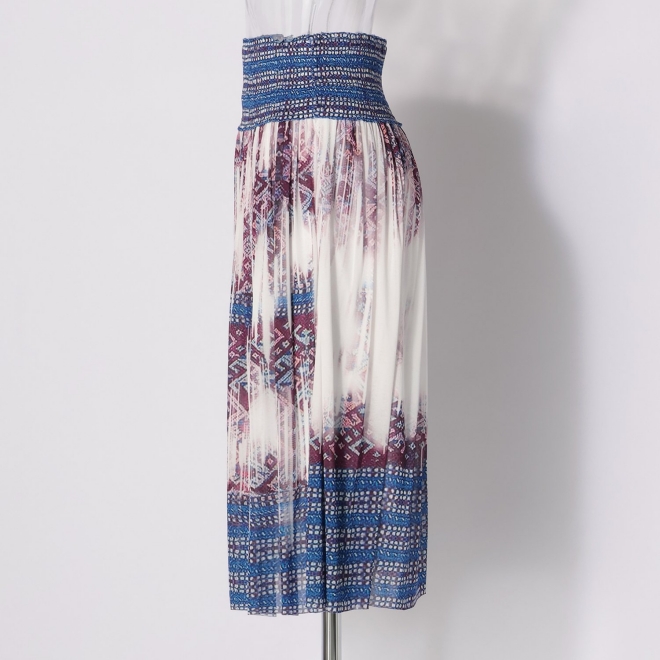 Washed out brocade print net スカート 詳細画像 白系マルチ 6