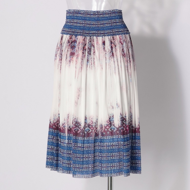 Washed out brocade print net スカート 詳細画像 白系マルチ 7
