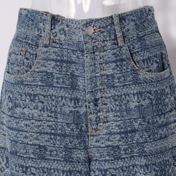 Tie dye stripy jacquard denim パンツ 詳細画像