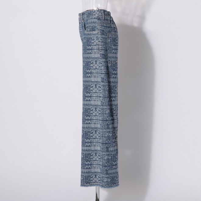 Tie dye stripy jacquard denim パンツ 詳細画像 ライトブルー 6