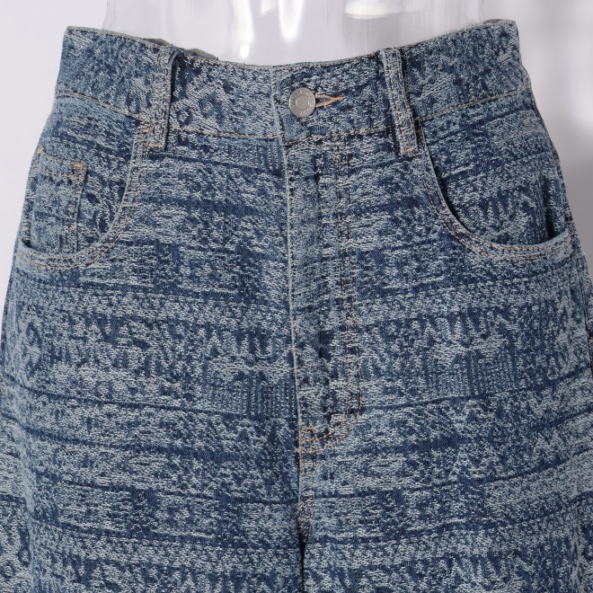 Tie dye stripy jacquard denim パンツ 詳細画像 ライトブルー 8