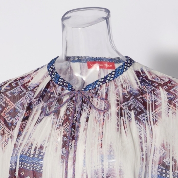 Washed out brocade print viscose ドレス 詳細画像