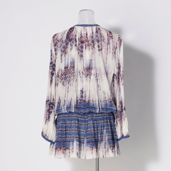 Washed out brocade print viscose ドレス 詳細画像 白系マルチ 7
