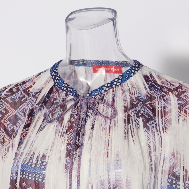 Washed out brocade print viscose ドレス 詳細画像 白系マルチ 8