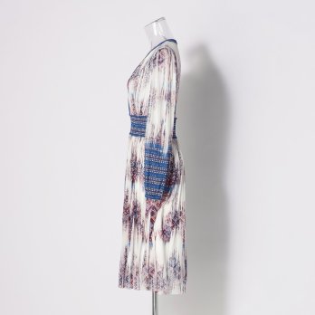 Washed out brocade print net ドレス 詳細画像