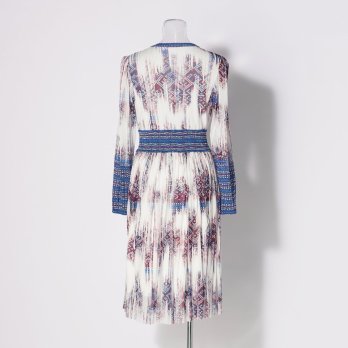 Washed out brocade print net ドレス 詳細画像