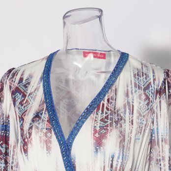 Washed out brocade print net ドレス 詳細画像