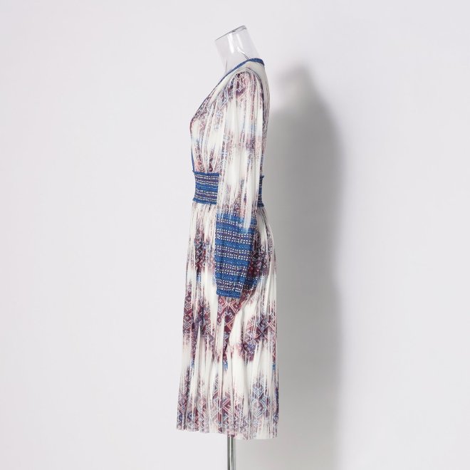 Washed out brocade print net ドレス 詳細画像 白系マルチ 2