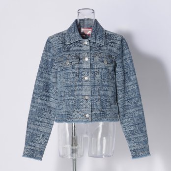 Tie dye stripy jacquard denim ジャケット
