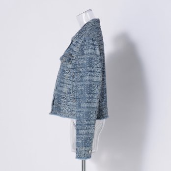 Tie dye stripy jacquard denim ジャケット 詳細画像