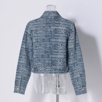 Tie dye stripy jacquard denim ジャケット 詳細画像