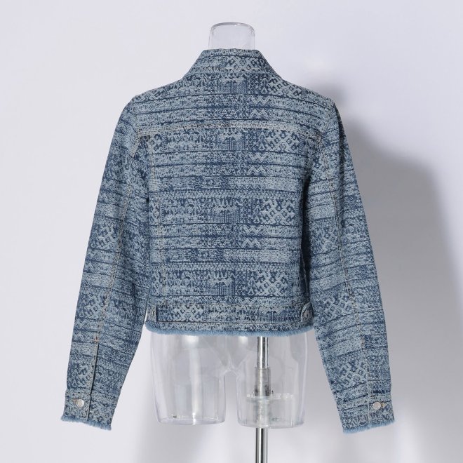 Tie dye stripy jacquard denim ジャケット 詳細画像 ライトブルー 3