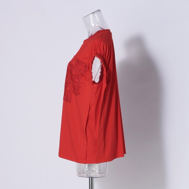 Cotton T-shirt プルオーバー 詳細画像 レッド 2