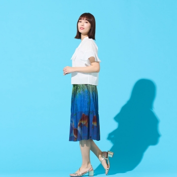 【COMING SOON】Gold fish printed on stretch net スカート 詳細画像