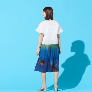 【COMING SOON】Gold fish printed on stretch net スカート 詳細画像
