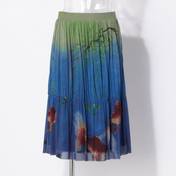 【COMING SOON】Gold fish printed on stretch net スカート 詳細画像