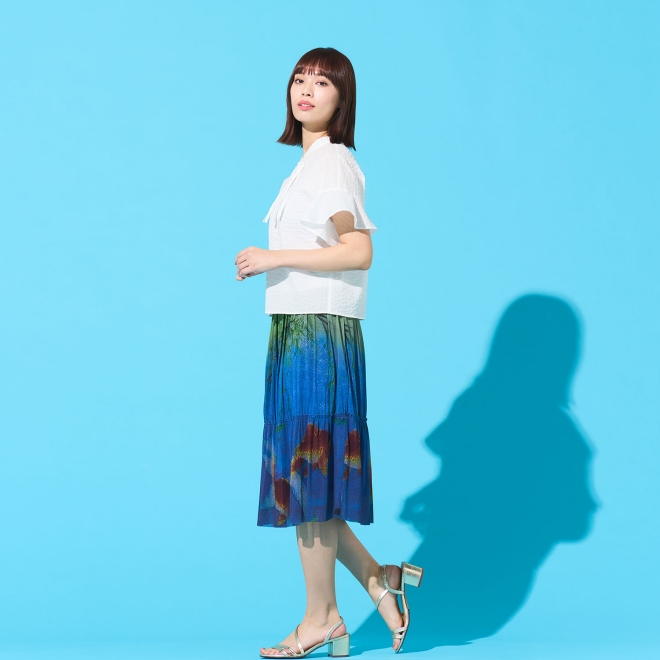【COMING SOON】Gold fish printed on stretch net スカート 詳細画像 ブルー系マルチ 2