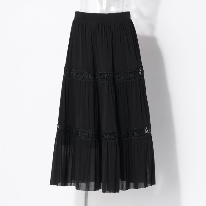 【COMING SOON】Solid netting スカート 詳細画像 ブラック 1
