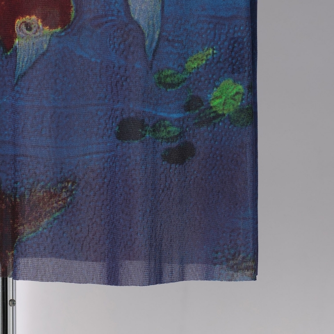 Gold fish printed on stretch net ドレス 詳細画像 ブルー系マルチ 9