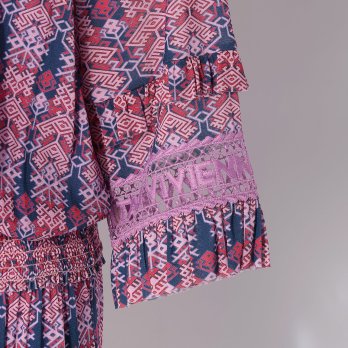【COMING SOON】Flower girl allover print stretch net ドレス 詳細画像