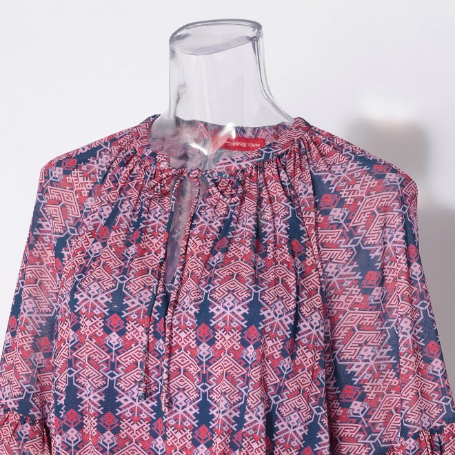 【COMING SOON】Flower girl allover print stretch net ドレス 詳細画像 ブルー系マルチ 4
