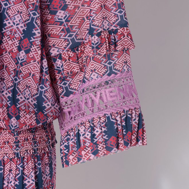 【COMING SOON】Flower girl allover print stretch net ドレス 詳細画像 ブルー系マルチ 5