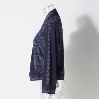 Dragon motif print stretch net ブラウス 詳細画像