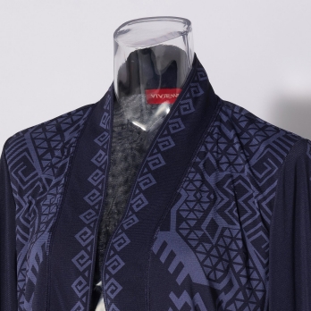 Dragon motif print stretch net ブラウス 詳細画像