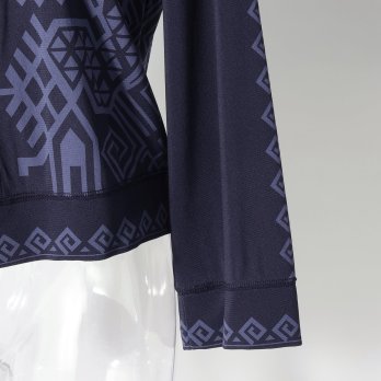 Dragon motif print stretch net ブラウス 詳細画像