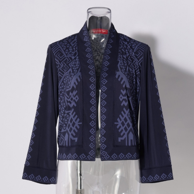 【COMING SOON】Dragon motif print stretch net ブラウス