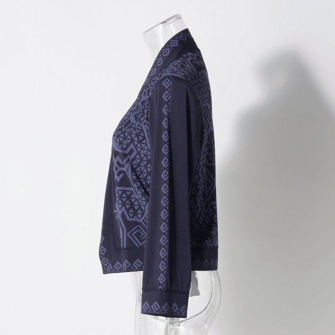 Dragon motif print stretch net ブラウス 詳細画像 ネイビー 2