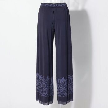 Dragon motif print stretch net パンツ 詳細画像