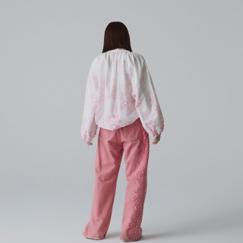 Dragon embroidery on denim パンツ 詳細画像