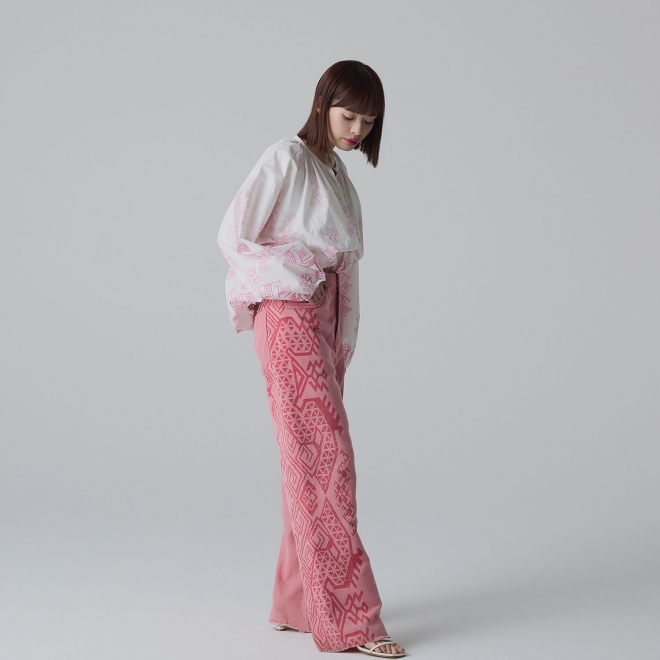 Dragon embroidery on denim パンツ 詳細画像 ライトピンク 2