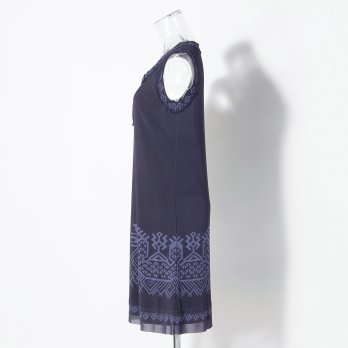 Dragon motif print stretch net ドレス 詳細画像