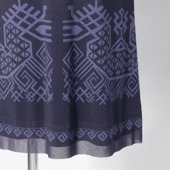 Dragon motif print stretch net ドレス 詳細画像