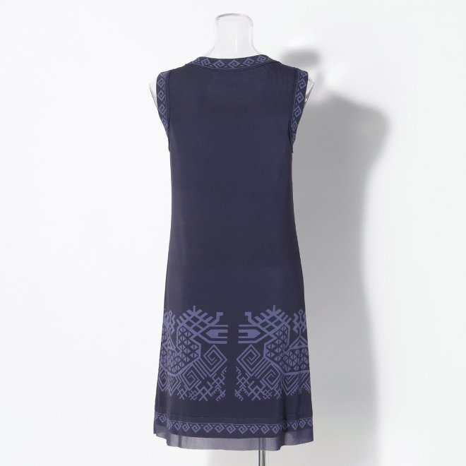 Dragon motif print stretch net ドレス 詳細画像 ネイビー 3