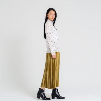 〈新色〉【まとう化粧品 HADA WEAR】TULLE HIGH NECK ブラウス 詳細画像
