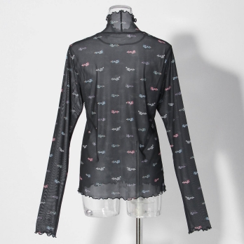 〈新色〉【まとう化粧品 HADA WEAR】TULLE HIGH NECK ブラウス 詳細画像