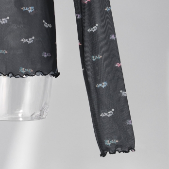 〈新色〉【まとう化粧品 HADA WEAR】TULLE HIGH NECK ブラウス 詳細画像