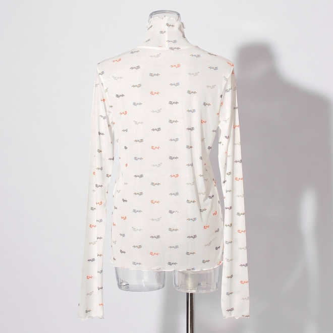 〈新色〉【まとう化粧品 HADA WEAR】TULLE HIGH NECK ブラウス 詳細画像 白系マルチ 7